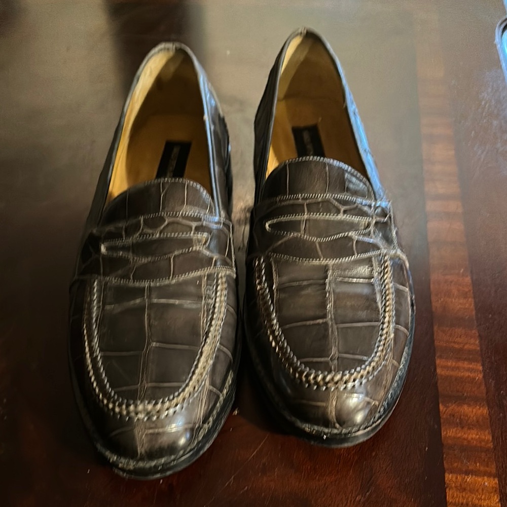 Saks Fifth Avenue Black Label Crocodile/Alligator Loafer shoes